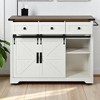 53.7" Farmhouse Kitchen Island with Drop Leaf,Storage Cabinet,3 Drawers, Adjustable Shelves,Kitchen and Dining Cabinets - 3 of 4