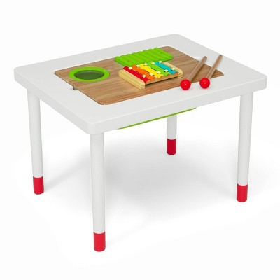 Delta Children Compact Play and Learn Sensory Table for Kids' Includes Musical Instruments - White/Natural