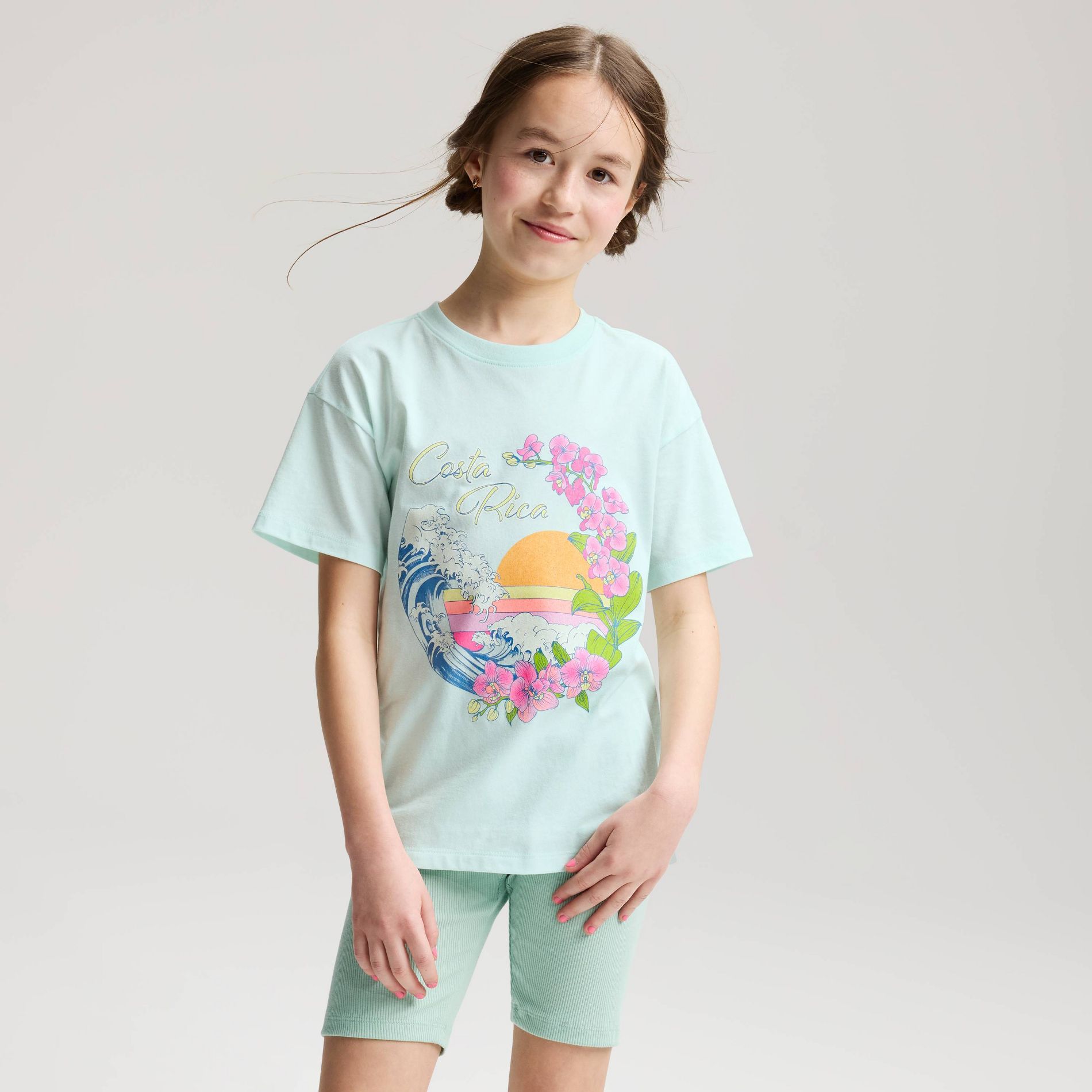 Girls' Oversized Short Sleeve Graphic Jersey T-Shirt - Cat & Jack™ Green