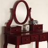 Roundhill Furniture Ashley Wood Make-Up Vanity Table and Stool Set, Cherry - 2 of 4