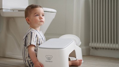 White and Gray Plastic Non-Slip Child Step Stool