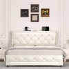 Full Size Upholstered Platform Bed with Headboard, Charging Station and LED Lights for Bedroom - 4 of 4