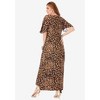 Roaman's Women's Plus Size Flutter-Sleeve Crinkle Dress - image 3 of 4