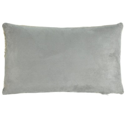 White and Gray Palm Cowhide 12" x 20" Throw Pillow