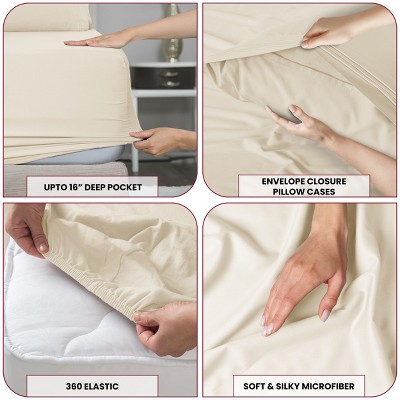 Vanilla Twin Microfiber Deep Pocket Sheet Set