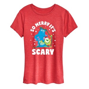 Women's - Monsters Inc - So Merry Its Scary Short Sleeve Graphic T-Shirt - 1 of 4