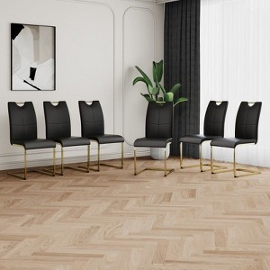 NicBex Modern Dining Chairs with Faux Leather Padded Seat,Armless Chairs with Chrome Metal Legs for Kitchen,Living Room - 1 of 4
