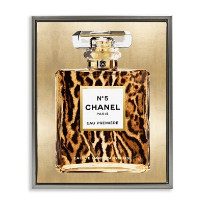 Stupell Industries Wildlife Pattern Perfume Black Framed Floater Canvas Wall Art