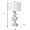 HomeRoots Set of Two 30" Distressed White Table Lamp USB With White Cone Shade - 3 of 4