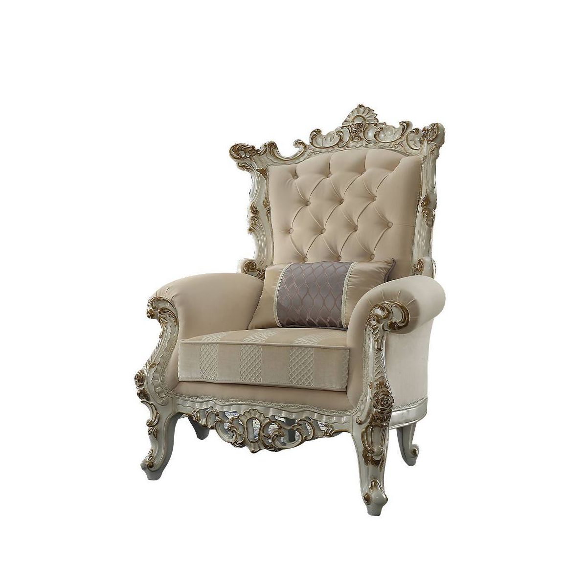 Acme Furniture 38" Picardy II Accent Chair Fabric/Antique Pearl - thumbnail 3