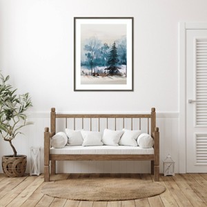 Amanti Art Dusty Blue Trees III by Isabelle Z Wood Framed Wall Art Print - 1 of 4