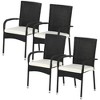 PAGED Set of 4 Patio Dining Chairs with Cushions,Modern Rattan Outdoor Dining Chairs with Backrest,Chairs Suitable for Patio,Garden - 4 of 4