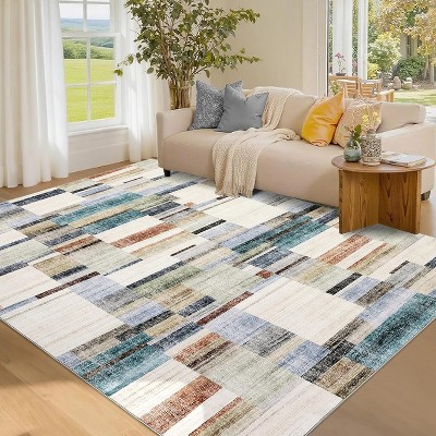 Washable Runner Rug Non Slip Kitchen Rugs Modern ndoor Entryway Rug Farmhouse Soft Bath Mat Stain Resistant Carpet for Bedroom Hallway Laundry
