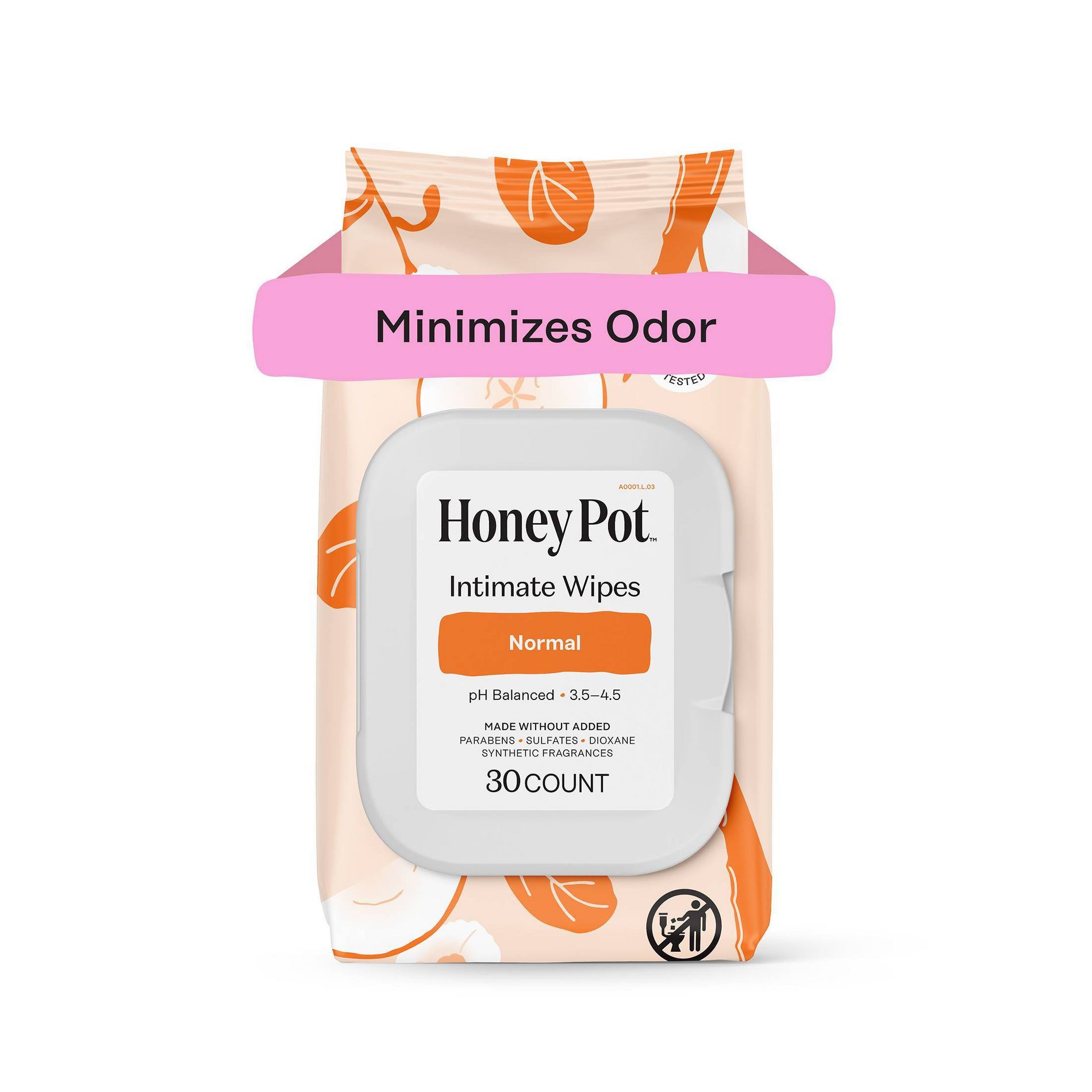 Honey Pot Intimate Wipes - Normal - 30 ct