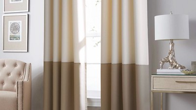 Teal Faux Silk Room Darkening Curtain Panel