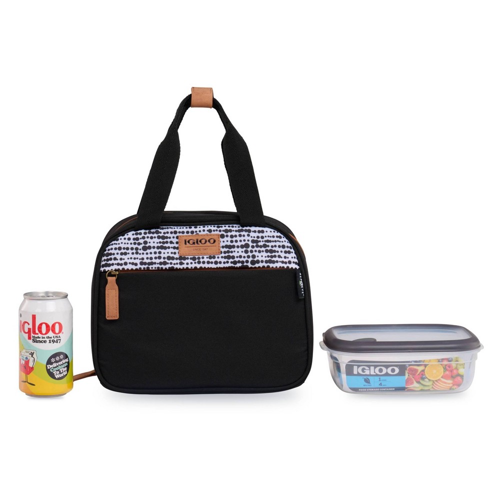 Photos - Food Container Igloo Repreve Urban Bowler Lunch Tote with Pack In - Black/White 