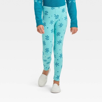 Girls' Cozy Leggings - Cat & Jack™ Aqua Blue L : Target