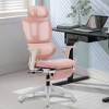 Dsvimoy Task and Office Chair Ergonomic Mesh Chair with Adjustable Armrest and Footrest for Office, Pink, 24.41"*13.78"*22.83" - 2 of 4