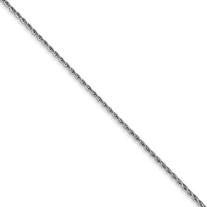 Black Bow Jewelry 1mm 14k White Gold Solid Round Parisian Wheat Chain Necklace - 1 of 4