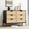 32.3inH Rattan 6-Drawer Dresser with Metal Handles, Anti-Tip Silent Slide Chest for Bedroom, Hallway & Kids Room - 2 of 4