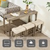 4-Piece Bar Height Dining Set with Power Outlet and 3 Padded Stools - 3 of 4