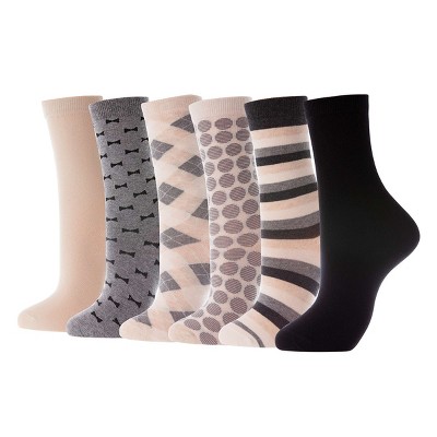 Mio Marino Women's Dress Crew Socks 6 Pack