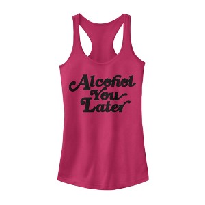 Juniors Womens CHIN UP Alcohol You Later Racerback Tank Top - 1 of 3