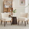 Velvet Accent Chair, Modern Upholstered Single Sofa Side Chair with Wing Backrest, Luxury Comfy Living Room Chair with Wood Legs - 3 of 4