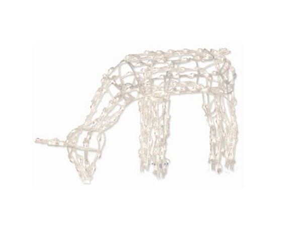 Brite Star 48" Winter Frost Pre-Lit Pure White Feeding Doe Deer Christmas Yard Art Decor