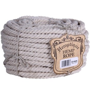 Hemptique 100% Natural Hemp Macrame Rope Coil, 3-Strand Twisted, 4mm ...