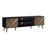 Monarch Specialties Tv Stand 72 Inch Console Media Entertainment Center Storage Cabinet Brown And Black Laminate Black Wood Legs Contemporary Modern - 2 of 4