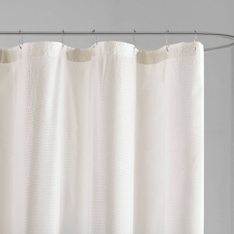 Maris Ombre Printed Seersucker Shower Curtain Taupe, 2 of 5