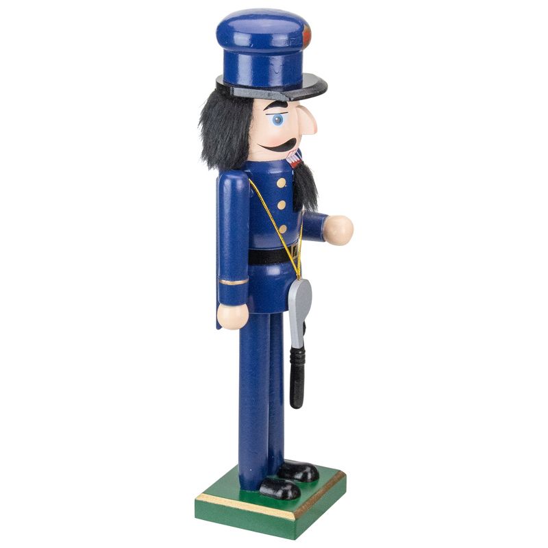 Northlight 14" Blue and Black Wooden Police Officer Christmas Nutcracker, 3 of 6