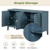 Kumasinova 4-Door Sideboard Cabinet, Retro Storage Cabinet with Circular Groove Design Round Metal Door Handle, Buffet Cabinet for Entrance - 4 of 4