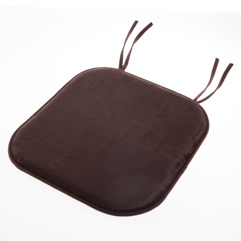 Hastings Home Square Memory Foam Chair Pad With Ties - Brown : Target