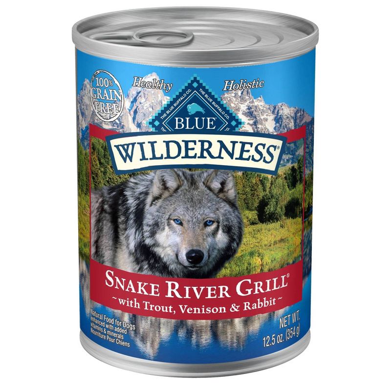 Blue Buffalo Wilderness Grain Free Wet Dog Food Snake River Grill with Trout Fish, Venison &#38; Rabbit - 12.5oz/12ct Pack, 4 of 9