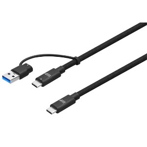 Monoprice USB4 20Gbps 2-in-1 Cable 240W EPR, 4K60Hz, Braided, Ultra High-Speed, 3ft, Black - 1 of 4