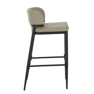 Christopher Knight Home Set of 2 Arya Industrial Metal and Leather Aire Counter Height Barstools Khaki - 1 of 4