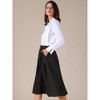 INSPIRE CHIC Women's High Waisted Flowy A-Line Casual Long Skirt with Pockets Midi Skirts - 3 of 4
