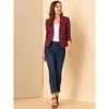 INSPIRE CHIC Women's Notched Collar Long Sleeve Button Front Striped Blazer - 3 of 4