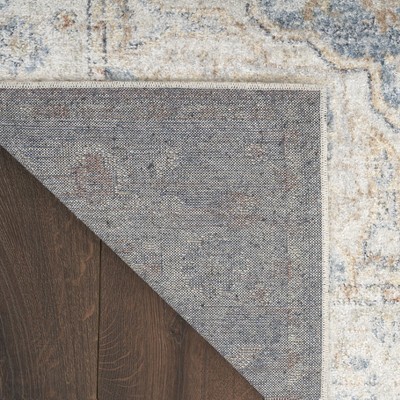 Denim Multi Floral Synthetic 8' x 10' Reversible Area Rug