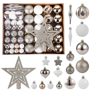 COZONY 72 Pcs Christmas Ball Ornaments, 2.36 Inch Shatterproof Baubles for Tree & Holiday Decor - 1 of 4