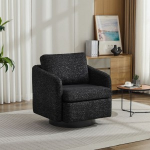 Swivel Accent Chair, Modern Lounge Sofa Barrel Chair With Thick Soft Cushions, 360 Degree Swivel Glide Chair For Bedroom Living Room Waiting Room - 1 of 4
