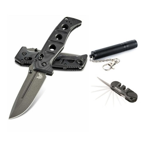 Benchmade 275gy-1 Adamas Knife Blade With Manual Knife Sharpener Bundle :  Target