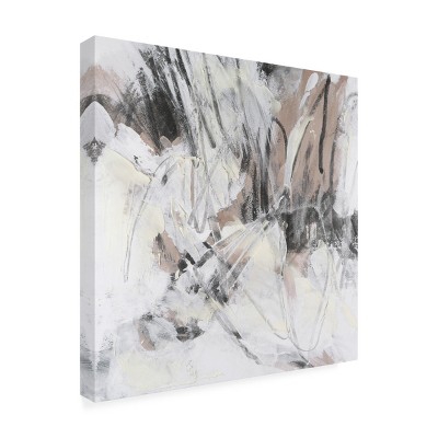Neutral Abstract Canvas Art with Wood Frame, 24 x 18