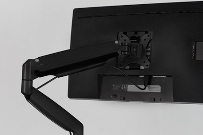 Black Adjustable Aluminum and Steel Single Monitor Desk Mount