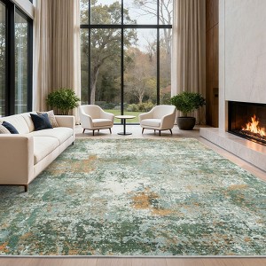Modern Abstract Rea Rugs for Living Room, Large Washable Bedroom Rug - 1 of 4