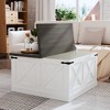 Vynxaria Farmhouse Coffee Table: Rustic Square Table with Hidden Storage & Dual-Lift Tops - 2 of 4