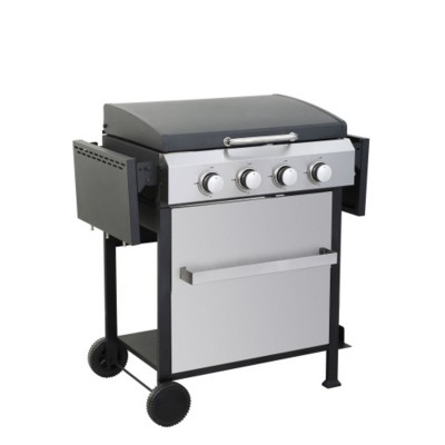 FURNIinspire Outdoor Grills, Griddles and Smokers Professional 4 Burner Gas Grill, Stainless Steel BBQ with Pizza Oven, Black, 31.1"*22.84"*14.96"