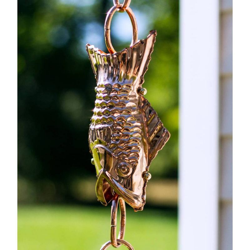 Good Directions 8.5ft Copper Fish Rain Chain, 5 of 9